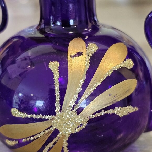 Vintage MCM Old World Christmas‎ OWC Purple Cruet Blown Glass Ornament Delicate - Picture 6 of 10